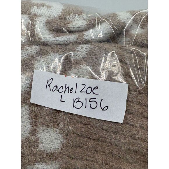 Rachel Zoe Cardigan Sweater Hooded Long Women Large‎ New Animal Print Tan White - Picture 10 of 10